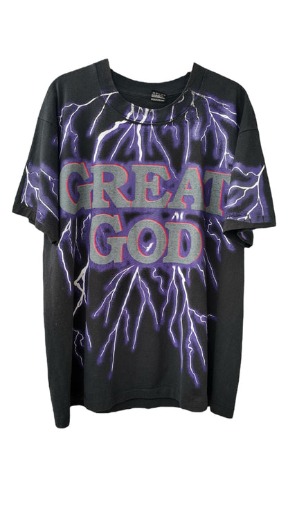 Great God Honor & Glory To The Name Lightning Allover Print Shirt