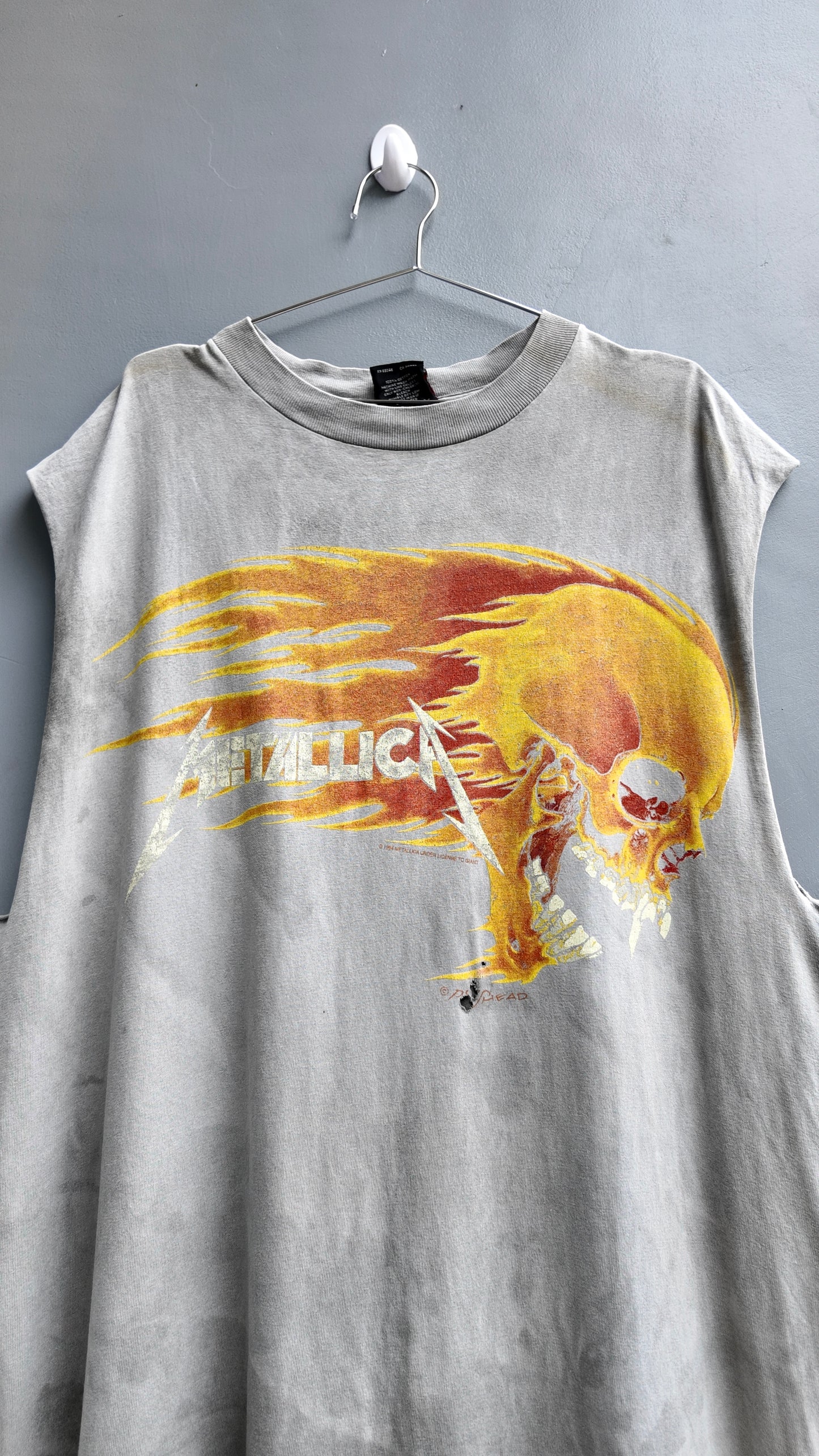 1994 Metallica x Pushead "Flaming Skull" Chopped Tee