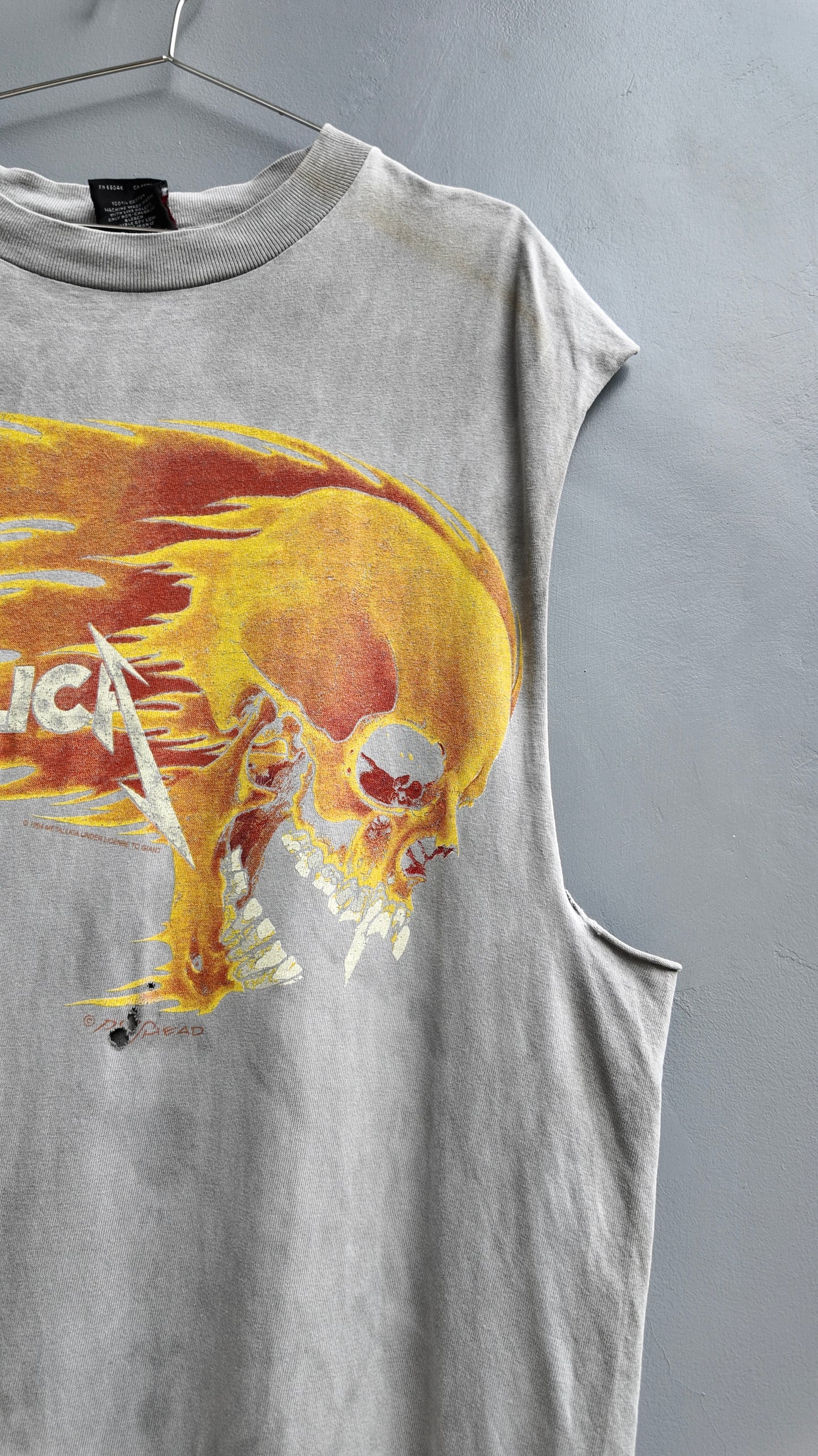 1994 Metallica x Pushead "Flaming Skull" Chopped Tee