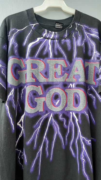 Great God Honor & Glory To The Name Lightning Allover Print Shirt