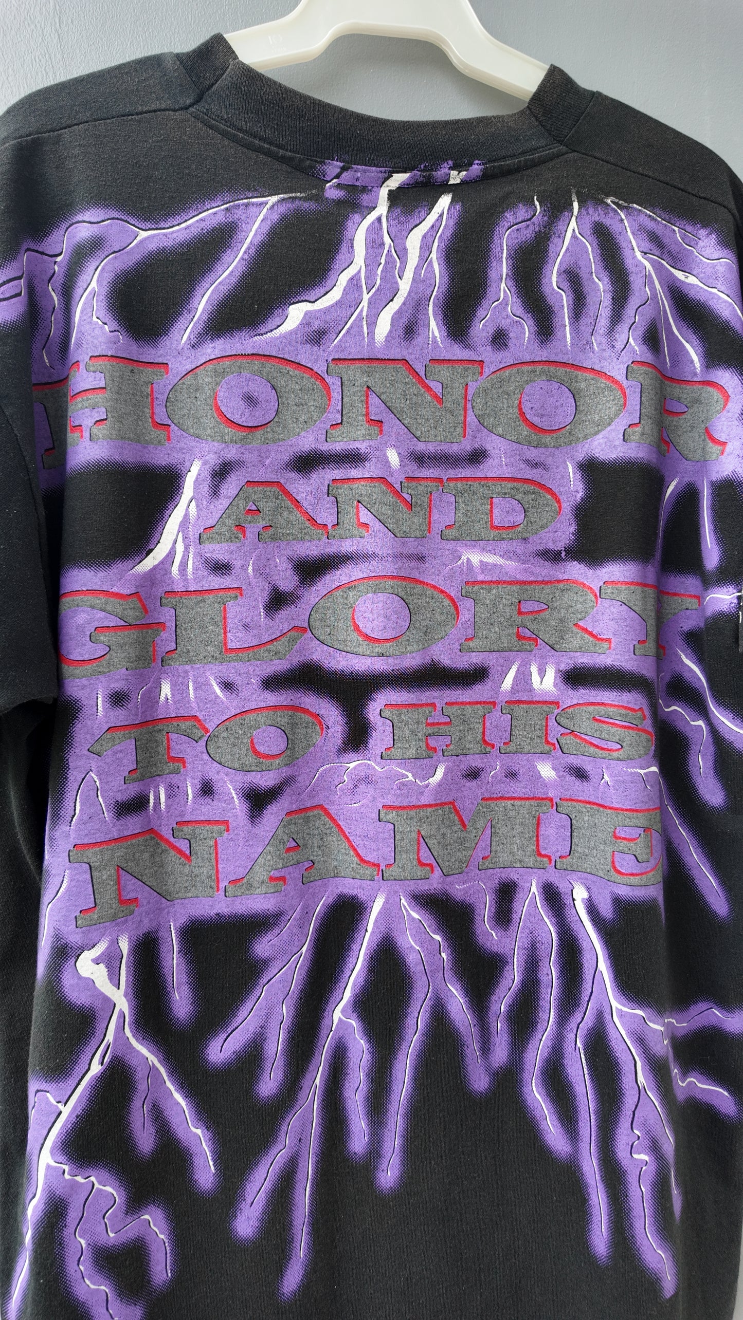 Great God Honor & Glory To The Name Lightning Allover Print Shirt