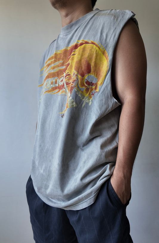 1994 Metallica x Pushead "Flaming Skull" Chopped Tee